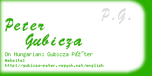 peter gubicza business card